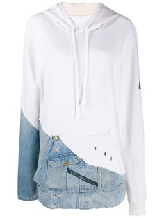Greg Lauren худи с джинсовой вставкой