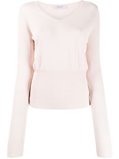 Max Mara джемпер в рубчик V-образным вырезом