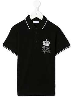 Dolce & Gabbana Kids рубашка-поло с вышивкой King
