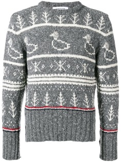 Thom Browne пуловер с полосками RWB и узором уток