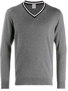 Eleventy джемпер с вырезом в полоску