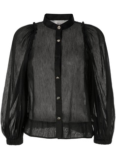 Aje полупрозрачная рубашка с воротником-стойкой