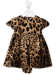 Dolce & Gabbana Kids платье мини с леопардовым узором
