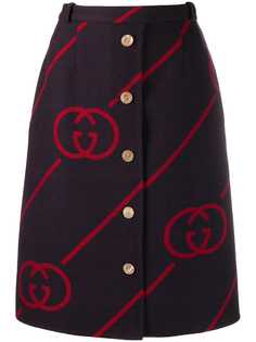 Gucci юбка с узором Interlocking G