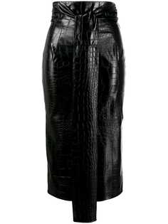 MSGM юбка-карандаш с тиснением под кожу крокодила