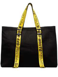 Off-White парусиновая сумка-тоут с логотипом