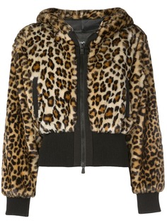 Boutique Moschino укороченная куртка с леопардовым принтом