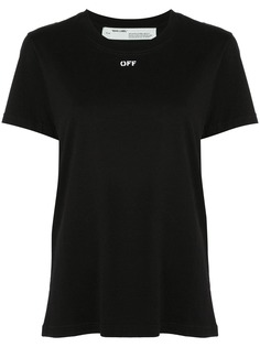 Off-White футболка с цветочным принтом и логотипом