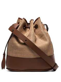 Hunting Season large raffia drawstring bucket bag