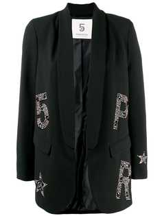 5 Progress crystal embellished logo blazer