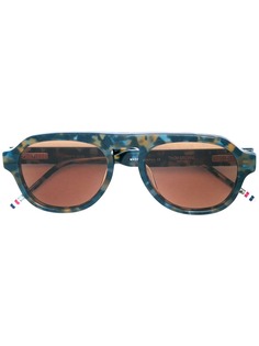 Thom Browne Eyewear солнцезащитные очки-авиаторы с эффектом черепашьего панциря