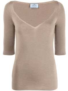 Prada трикотажный топ с V-образным вырезом