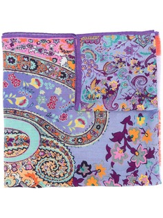 Etro платок с цветочной вышивкой и узором пейсли