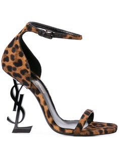 Saint Laurent босоножки Opyum с леопардовым принтом