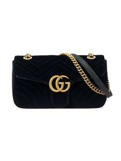 Gucci бархатная сумка на печо GG Marmont