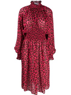 MSGM платье миди с анималистичным принтом