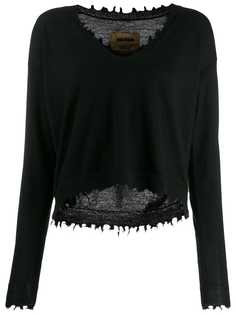 Uma Wang кашемировый джемпер с эффектом потертости