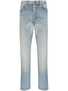 Saint Laurent прямые джинсы с эффектом потертости