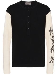 Yohji Yamamoto футболка Henley с длинными рукавами