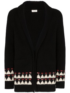 Saint Laurent кардиган вязки интарсия с орнаментом