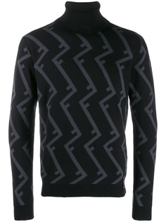 Fendi свитер с высоким воротником и логотипом FF