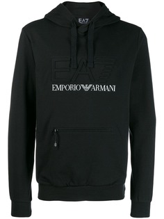 Ea7 Emporio Armani худи с тисненым логотипом
