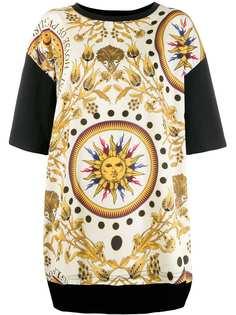 Fausto Puglisi футболка с контрастными рукавами и принтом