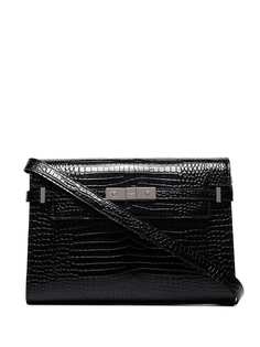 Saint Laurent сумка на плечо Manhattan с тиснением под кожу крокодила
