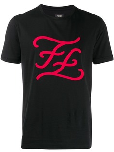 Fendi футболка с логотипом FF Karligraphy