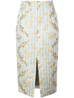 Brock Collection полосатая юбка с цветочным узором
