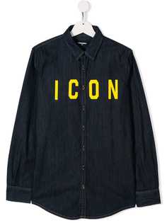 Dsquared2 Kids джинсовая рубашка с принтом Icon