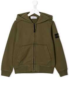 Stone Island Junior худи на молнии с логотипом