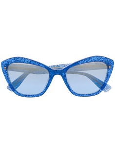 Miu Miu Eyewear солнцезащитные очки в оправе кошачий глаз с блестками