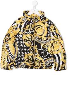 Young Versace куртка-пуховик с принтом Baroque