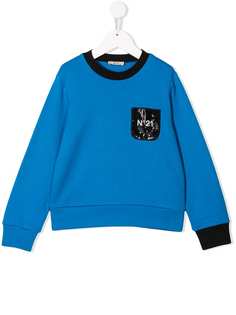 Nº21 Kids свитер с контрастной нашивкой