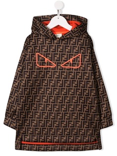 Fendi Kids платье-худи с логотипом