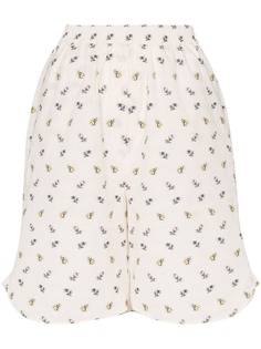 Cecilie Bahnsen шорты широкого кроя с цветочным принтом