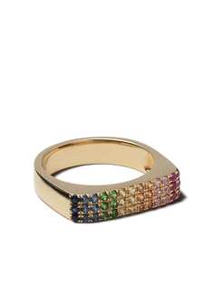 Ef Collection золотое кольцо Rainbow с камнями