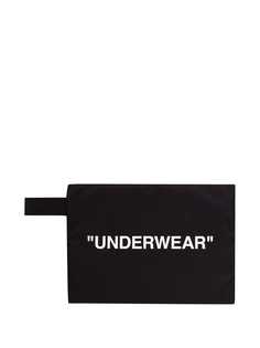 Off-White slogan print travel pouch