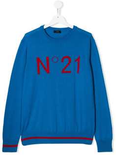 Nº21 Kids TEEN logo knit sweater