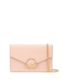 Fendi logo plaque envelope clutch