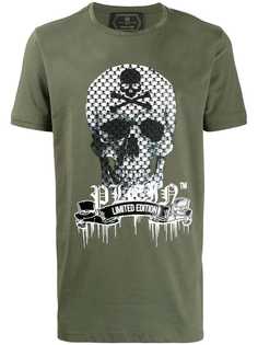 Philipp Plein фактурная рубашка с принтом Skull