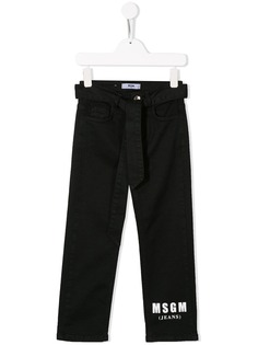 Msgm Kids джинсы прямого кроя с логотипом