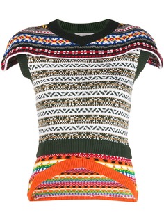 Preen By Thornton Bregazzi топ с короткими рукавами и вышивкой
