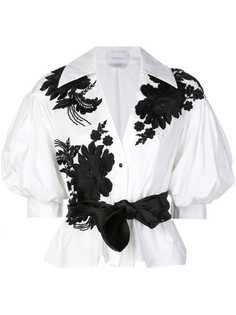 Marchesa блузка с цветочным принтом