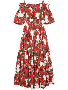 Dolce & Gabbana платье с открытыми плечами и цветочным принтом