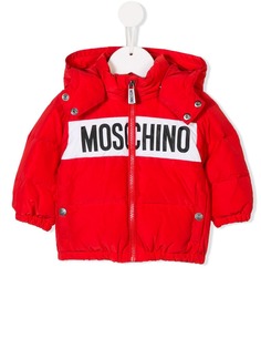 Moschino Kids дутая куртка с принтом логотипа