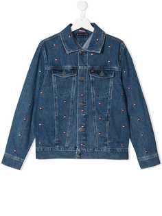 Tommy Hilfiger Junior джинсовая куртка с вышитым логотипом