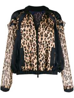 Sacai куртка-бомбер с леопардовым принтом