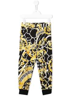 Versace Kids брюки с принтом Baroque
